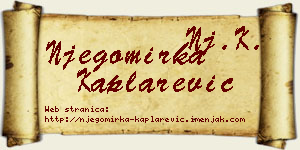 Njegomirka Kaplarević vizit kartica
